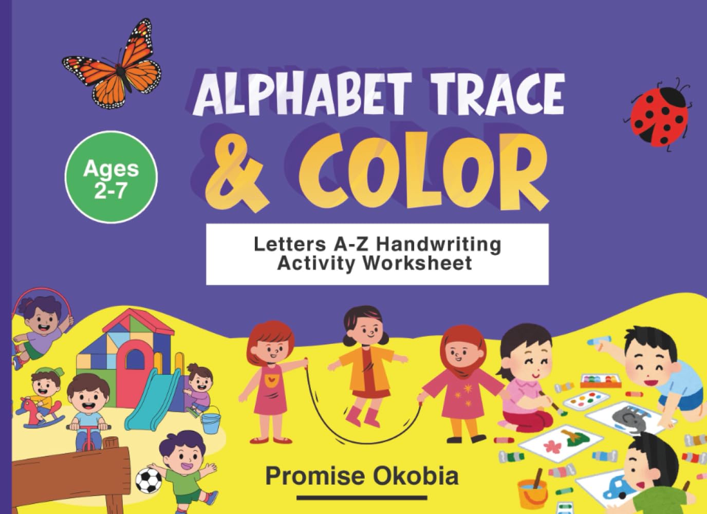 Alphabet Trace And Color: Letters A-Z Handwriting Activity Worksheet