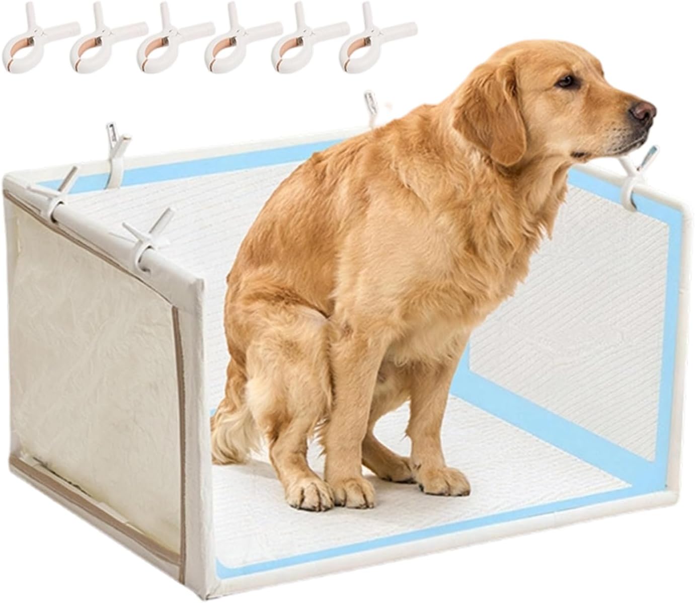 Genérico Sanitary Tray for Dogs – Waterproof Tray with High Walls, Foldable Anti-Spill for Dogs with 6 Clips – for Training Travel Balcony Indoor Transport