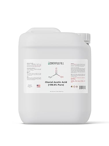 Miniatura 2 de Chemfulfill - Ácido acético glacial 99% puro, ácido etanoico de alta pureza para uso industrial y de laboratorio, tamaño a granel de 5 galones (640