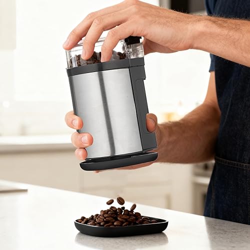 Miniatura 2 de Molinillo eléctrico de grano de café, aplicación versátil, 4.3x7.5 in, molinillo de granos de café para el hogar, molinillo de café eléctrico,