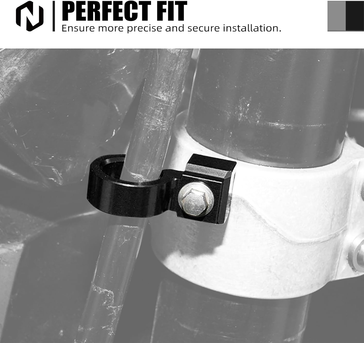 NICECNC Black Brake Hose Clamp Brake Cable Clamp | Compatible with Suzuki DR-Z400SM 2005 2006 2007-2021 2022 2023 2024, RMX450Z 2010 2011