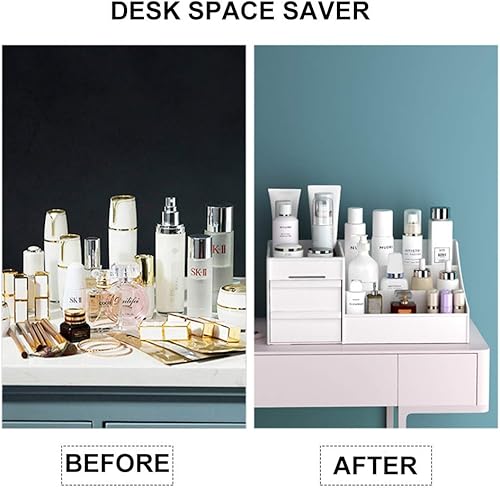 Miniatura 4 de SITAKE Caja de almacenamiento organizadora de maquillaje, pequeño organizador de cosméticos para cuidado de la piel, cremas, lápiz labial, tónicos y