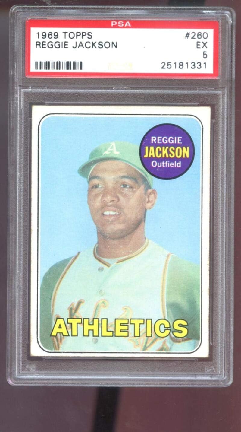 1969 Topps #260 Reggie Jackson ROOKIE RC A's EX PSA 5 Graded MLB Baseball Card