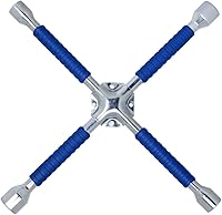 CARTMAN 16 Inch Heavy Duty 4-Way Lug Wrench - Universal Non-Slip Tire Iron for Cars Trucks SUVs RVs