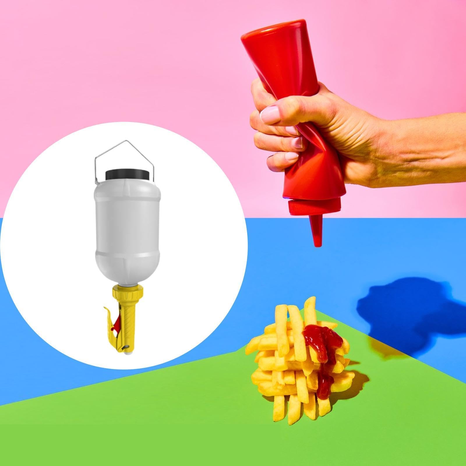 Bottiglia per salse da 5,5 l, contenitore per condimenti per insalata leggero, dispenser per ketchup, per ristorante e campeggio