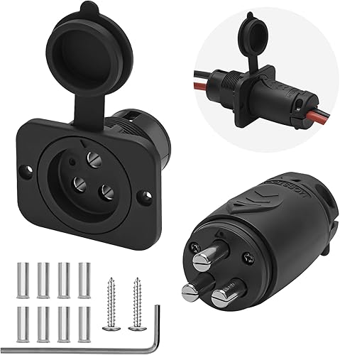 Miniatura 1 de Enchufe y receptáculo de motor de arrastre de 70 A para sistemas de 2 o 3 cables de 12-48 V compatibles con Minn Kota Marine Boat, conector de