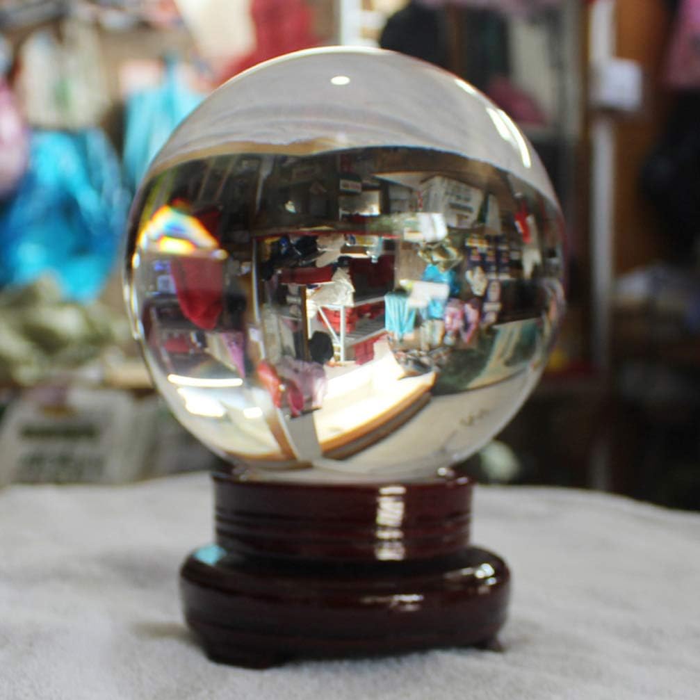 POPETPOP 80mm Crystal Ball Sphere Decorative Glass Orbs for Feng Shui Meditation