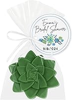 Boho Succulent Soap Party Favors: 10 Personalized Handmade Glycerin Soaps with Tags for Bridal Shower, Wedding, Baby Shower