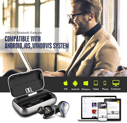 Miniatura 8 de MIFO O5 Plus Gen 2 Versión actualizada 2022 auriculares inalámbricos Bluetooth 5.0 con funda de carga de 2600 mAh, auriculares inalámbricos de