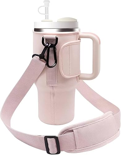 Bolsa de transporte para botella de agua Stanley de 40 onzas con asa, accesorios de copa Stanley con correa ajustable para el hombro, cubierta de