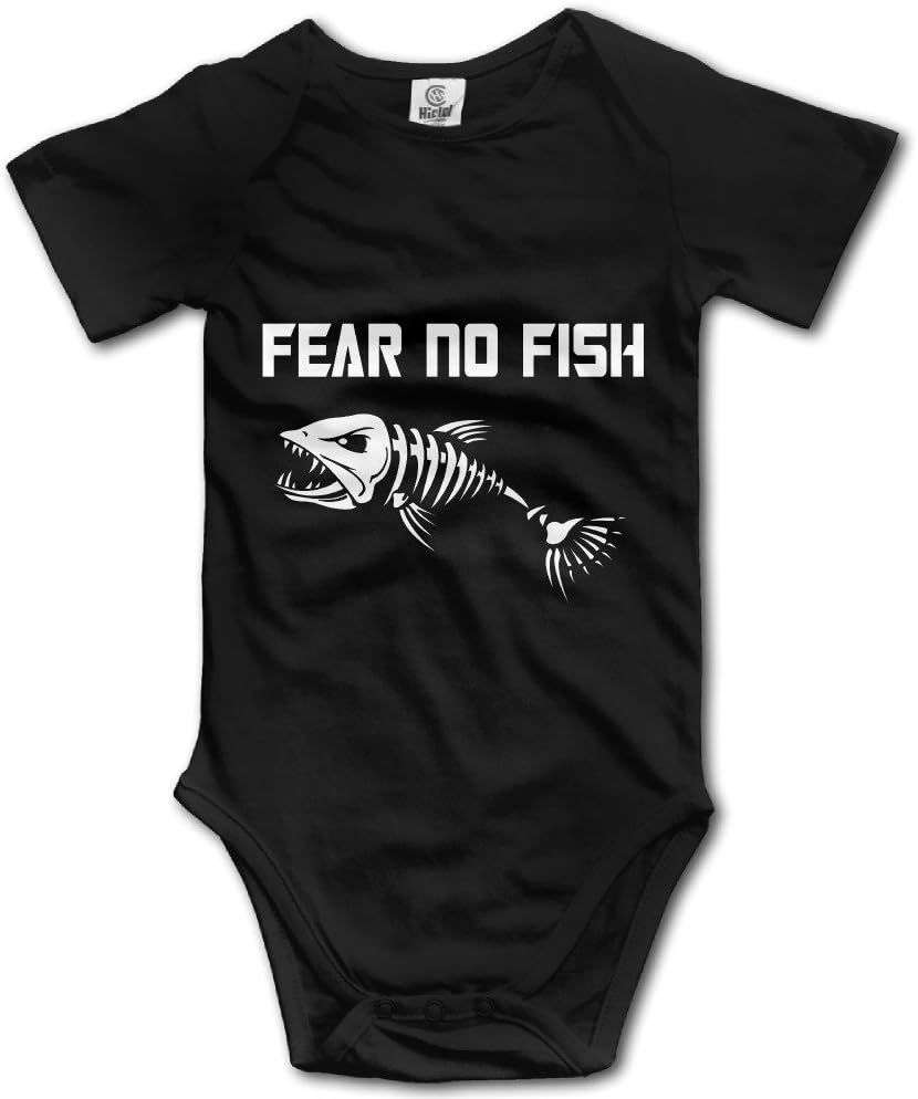 Infants 100% Cotton Short Sleeve Bodysuit Onesies For Fear No Fish Fishing Skull Skeleton