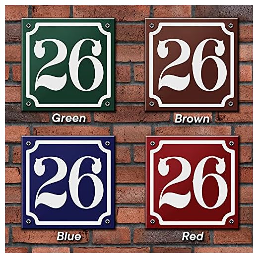 Traditional Personalised French Enamel Vintage Themed Acrylic House Door Number Sign Plague (15cm x 15cm)