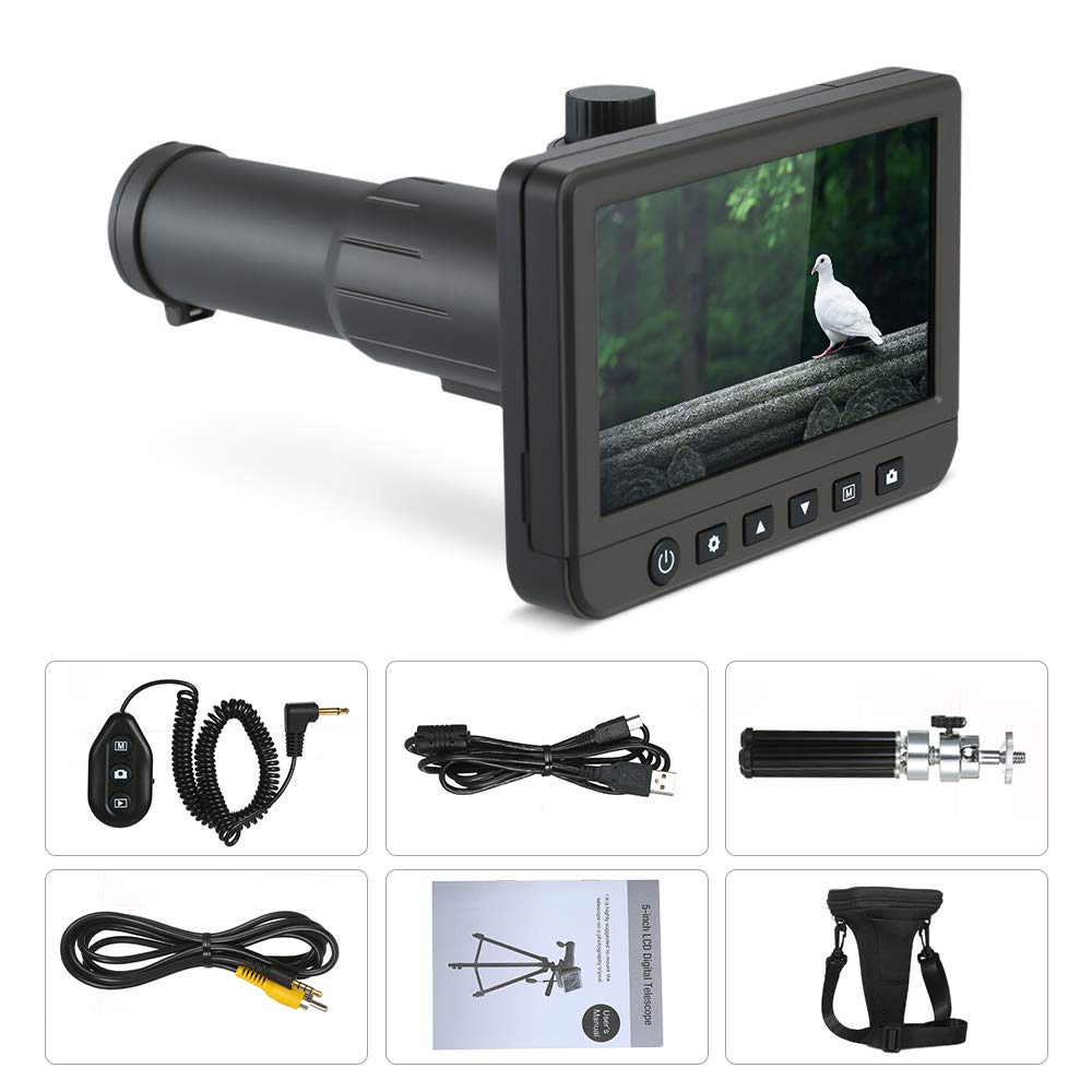 Cámara del telescopio digital, 1080P 50X portátil 14MP foto video grabadora monocular con telescopio mini trípode solo tubo para observación aves, partido fútbol, ​​caza, pesca, aventuras aire libre