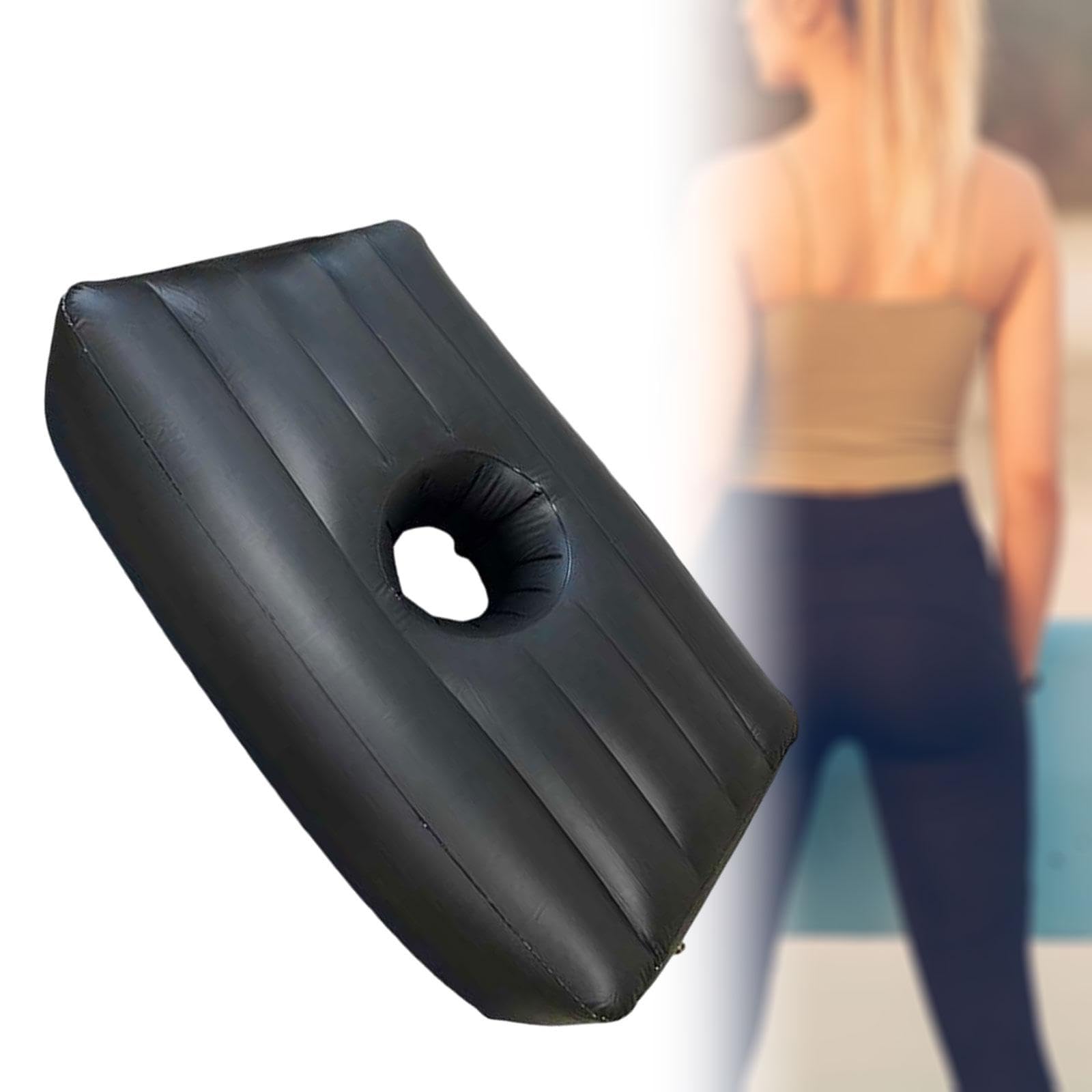Oshhni Colchón para Embarazo, Cama de Recuperación para Levantamiento de Glúteos con Orificio para Dormir, Almohada Inflable Multiusos para Embarazo, Dormito, negro