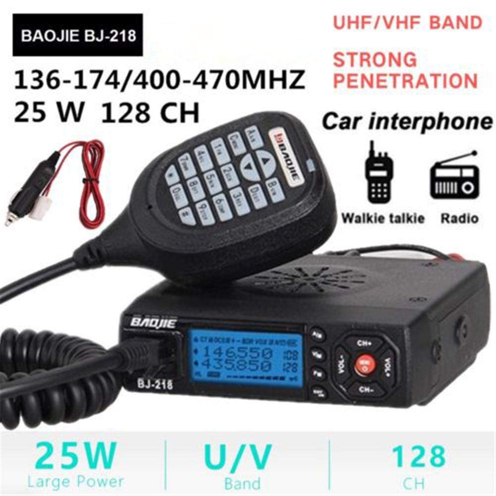 218 VHF/UHF Dual Banda Coche móvil Interphone del Coche Vehículo Transceptor con Programable por PC Largo Alcance Pantalla LCD 200 Canales 136-174/400-470MHZ 25W