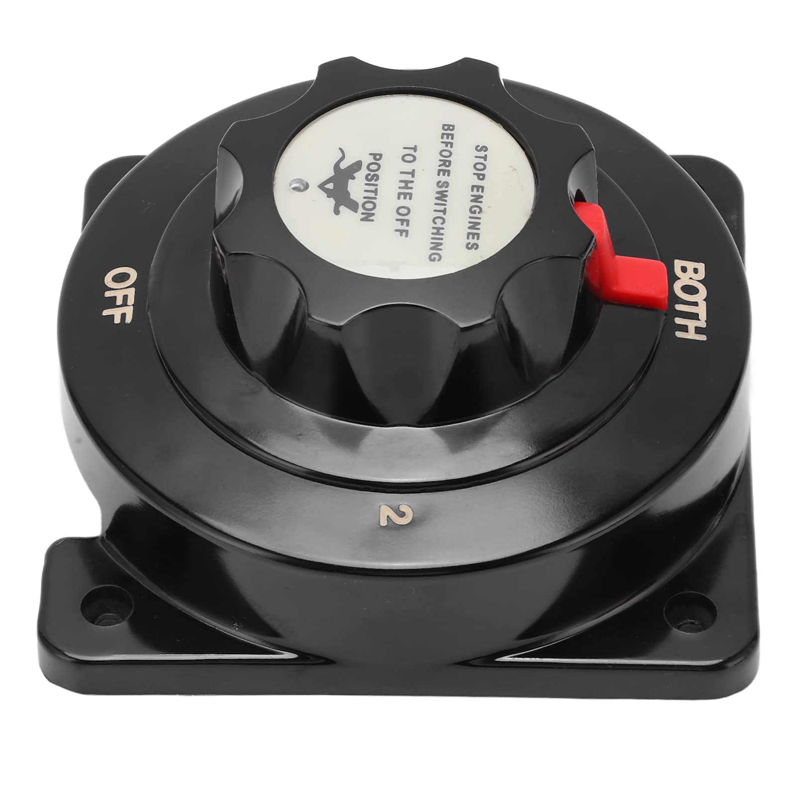 Keenso Interruptor Selector de Batería, Interruptor de Batería de Cobre ABS 4 Posiciones 250A DC 6 a 32V Hacer Antes de la Pausa para RV Marine Boat Trailer Yacht Sistemas de Dual
