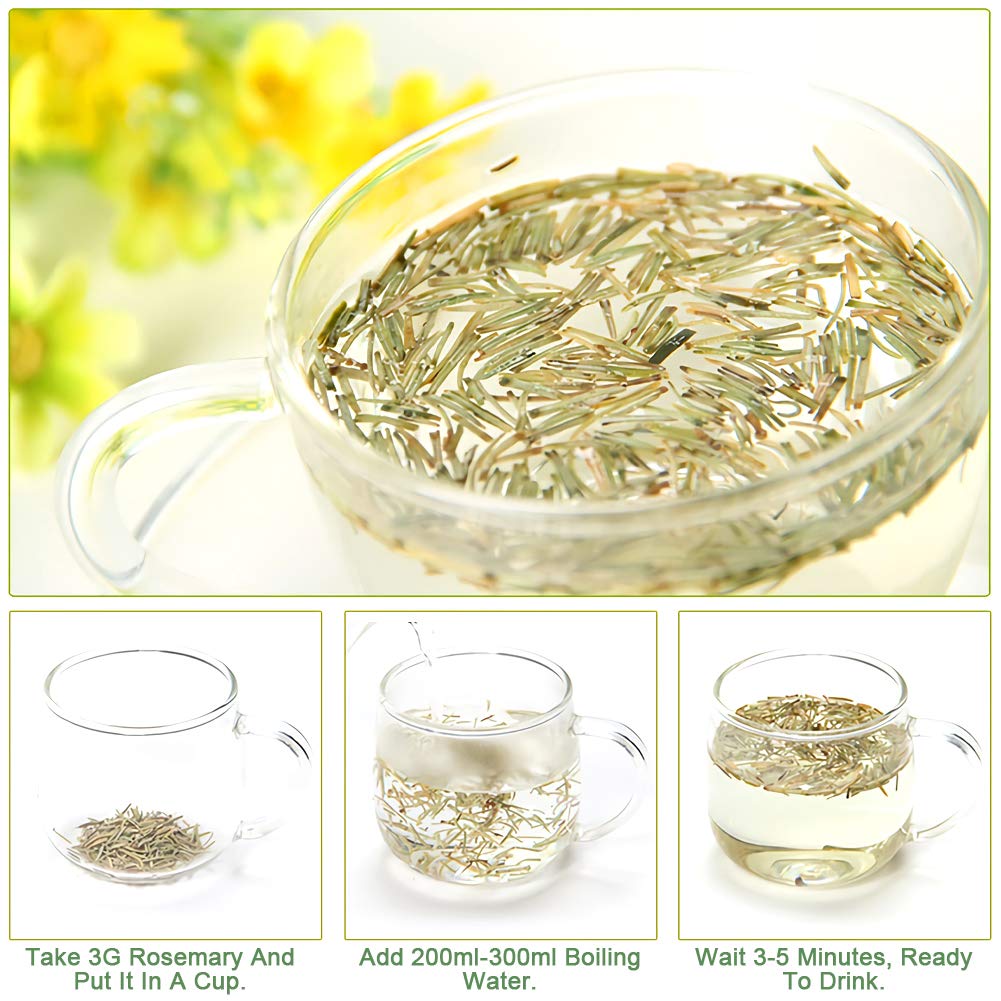 Plant Gift Natural Rosemary Tea, romero té, Loose Leaf, Hoja suelta, condimento de romero, Rosemary deja té de hierbas para mejorar la memoria 80G/2.82oz