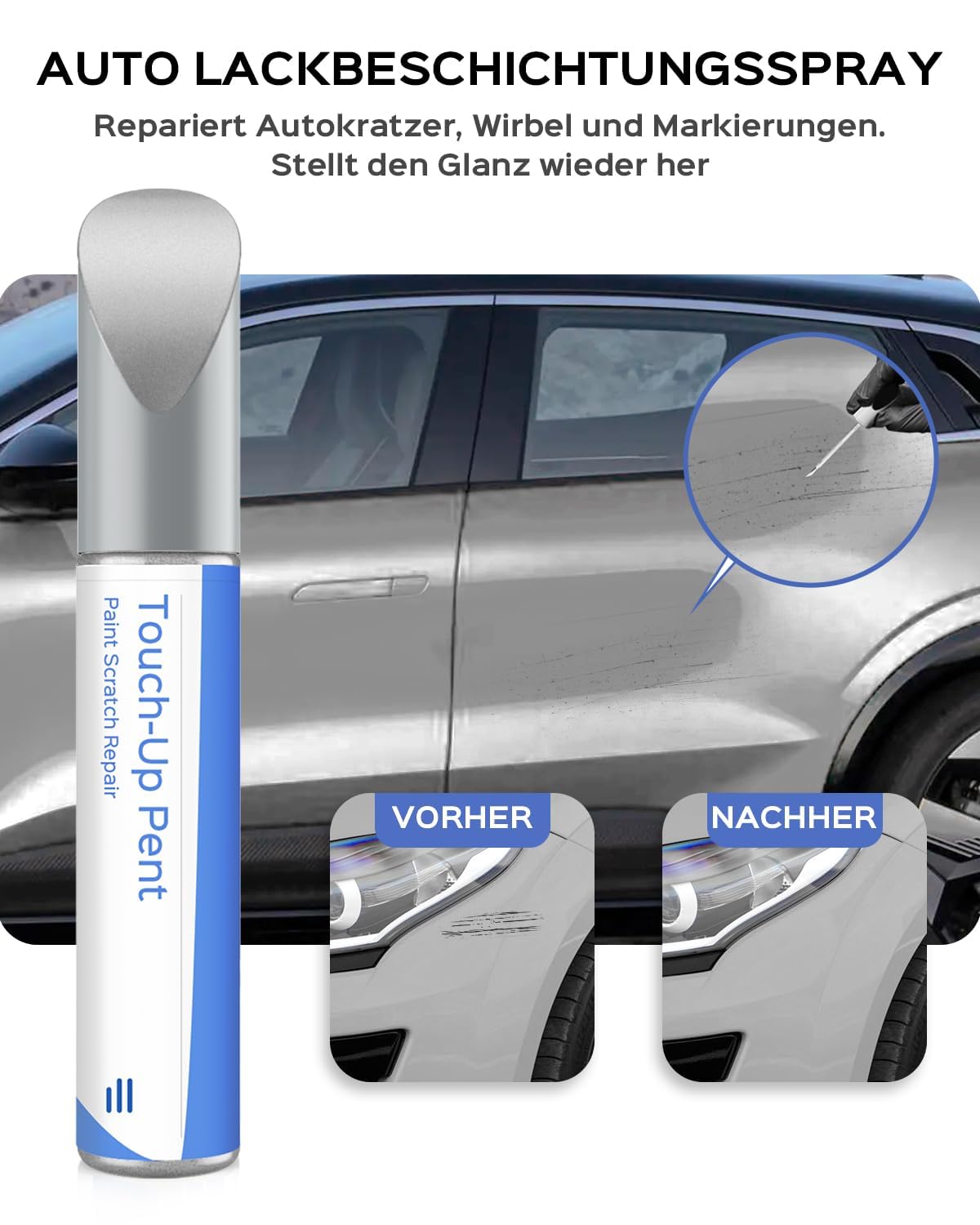 Pintura para retoques de Renault D69 Gris Platine metálico/gris platino metálico, coincidencia exacta, reparación de arañazos y desconchados — view 2