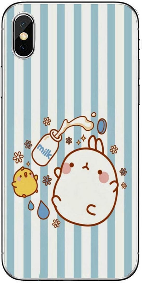 Molang Rabbits Cartoon Silicone Phone case for iPhone X XR