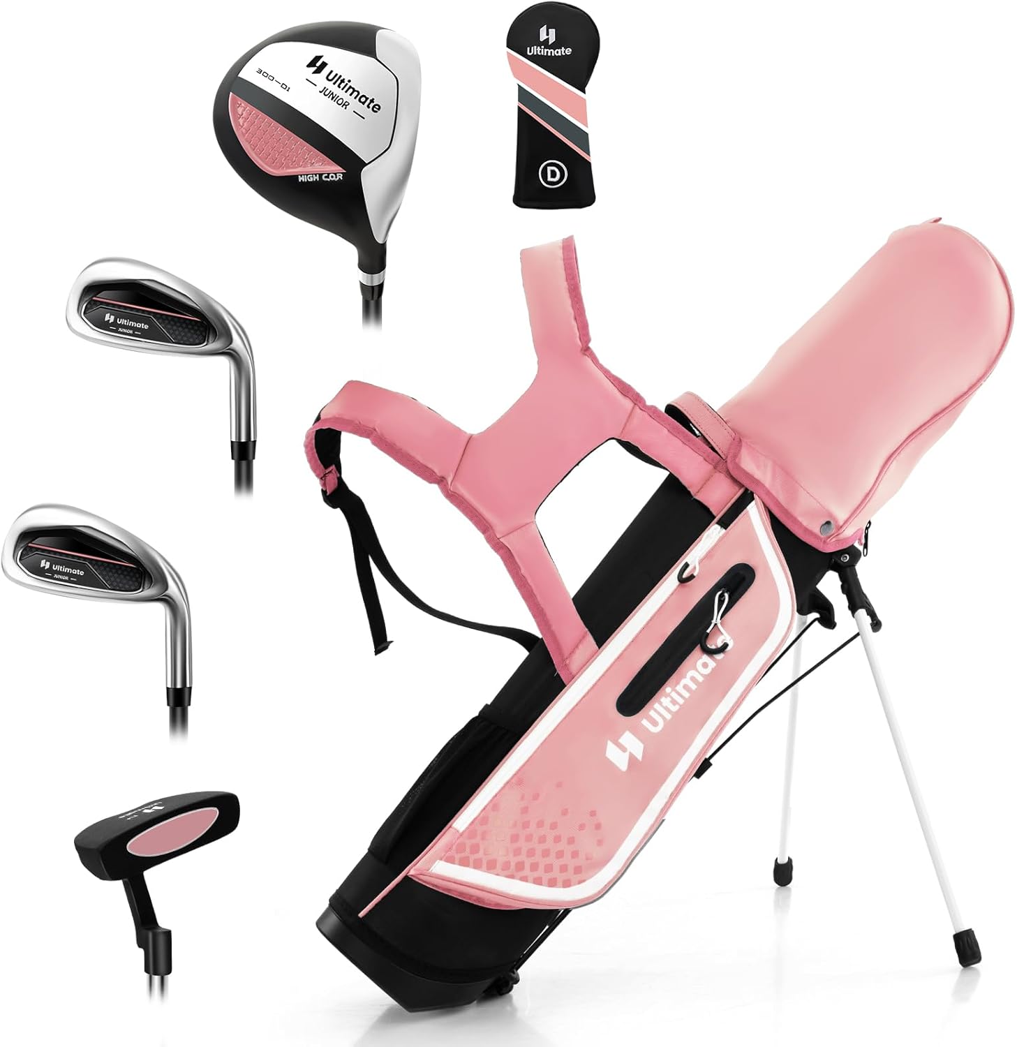 GYMAX Kids Golf Club Set, Right Handed Complete Set for Children with 4/6 Clubs & Stand Bag, Toddler Youth Clubs for Boys & Girls, Junior Golf Set