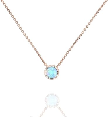 PAVOI 14K Gold Plated Created Opal Necklace | Opal Necklaces for Women