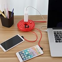 Vista 5 de Travel Power Strip, NTONPOWER Desktop Charging Station with 3 Outlets 3 USB Short Wrapped Extension Cord 3ft for Travel, Cruise Ships, Office