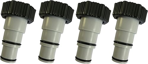 Adaptador de manguera de repuesto con collar de repuesto para Intex Fit para bombas de conexión roscada (paquete de 4)