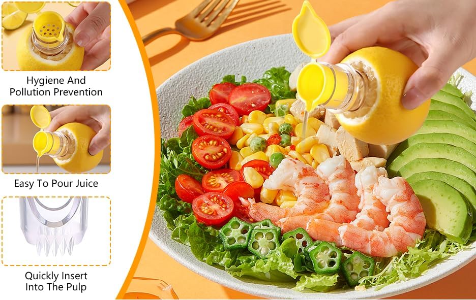 Miniatura 9 de Exprimidor de limón, exprimidor manual de limón con filtro integrado, prensa de cítricos naranja, lima exprimible para cócteles, fácil de usar, 2