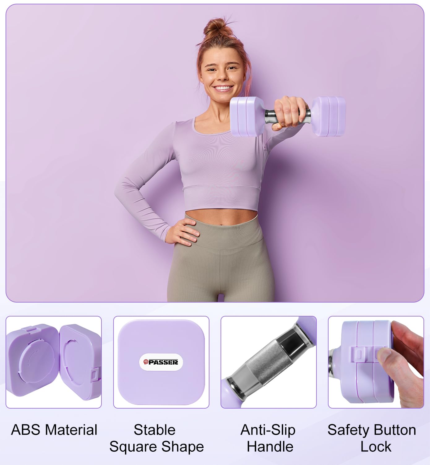 Set di manubri Regolabili da 10 kg, 4 in 1 Set di Pesi Liberi per Donne e Uomini, Allenamento in Palestra a casa per l'allenamento della Forza