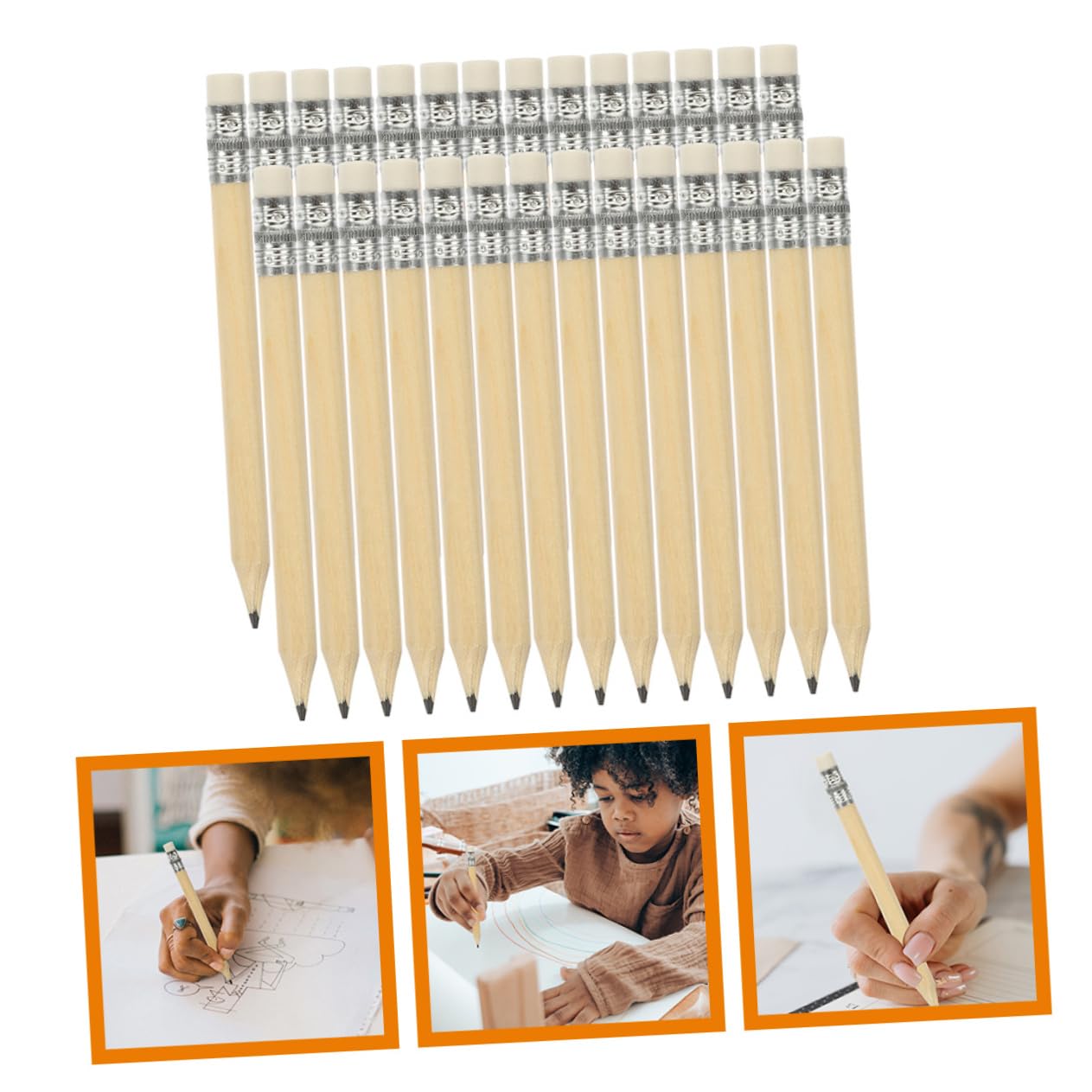 SHINEOFI 3 Juegos Mini Lápiz Corto Lapices Dibujo Lapices De Dibujo Pencil Case Lápices De A Granel Lápices De Escritura Lápiz Borrable De Escritura De Madera 100 Uds * 3