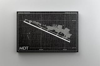MG Global Modern Hanging Canvas Print of Harrisburg International Airport Mdt | 8x12 12x18 16x24 20x30 24x36 Minimalism Wall Art for Gift | Minimalist Home Office Decor