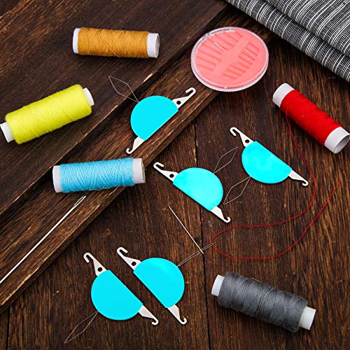 image for Chuangdi 6 Pieces 3-in-1 Plastic Needle Threaders, Plastic Wire Loop D