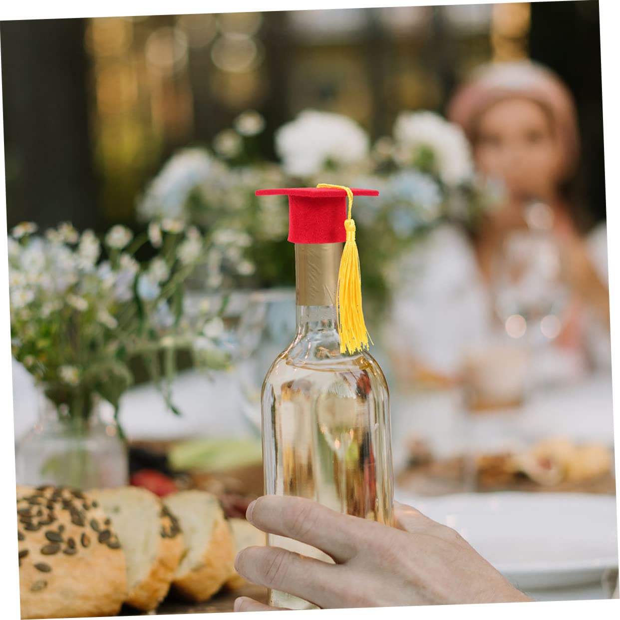 Cappelli Da Laurea In Miniatura - 12 Pezzi Per Decorare Bottiglie, Torte E Feste | Multicolore Per ABI 2025 - Foto 8