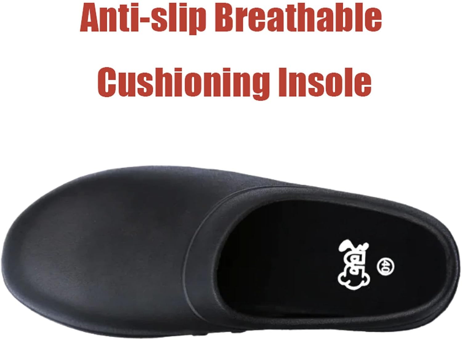 SECHRITE Chef Shoes Women Men Slip Resistant Garden Work Kitchen Shoes Waterproof Non Slip Nursing Clogs Food Service Shoe Black 47 - Image 6