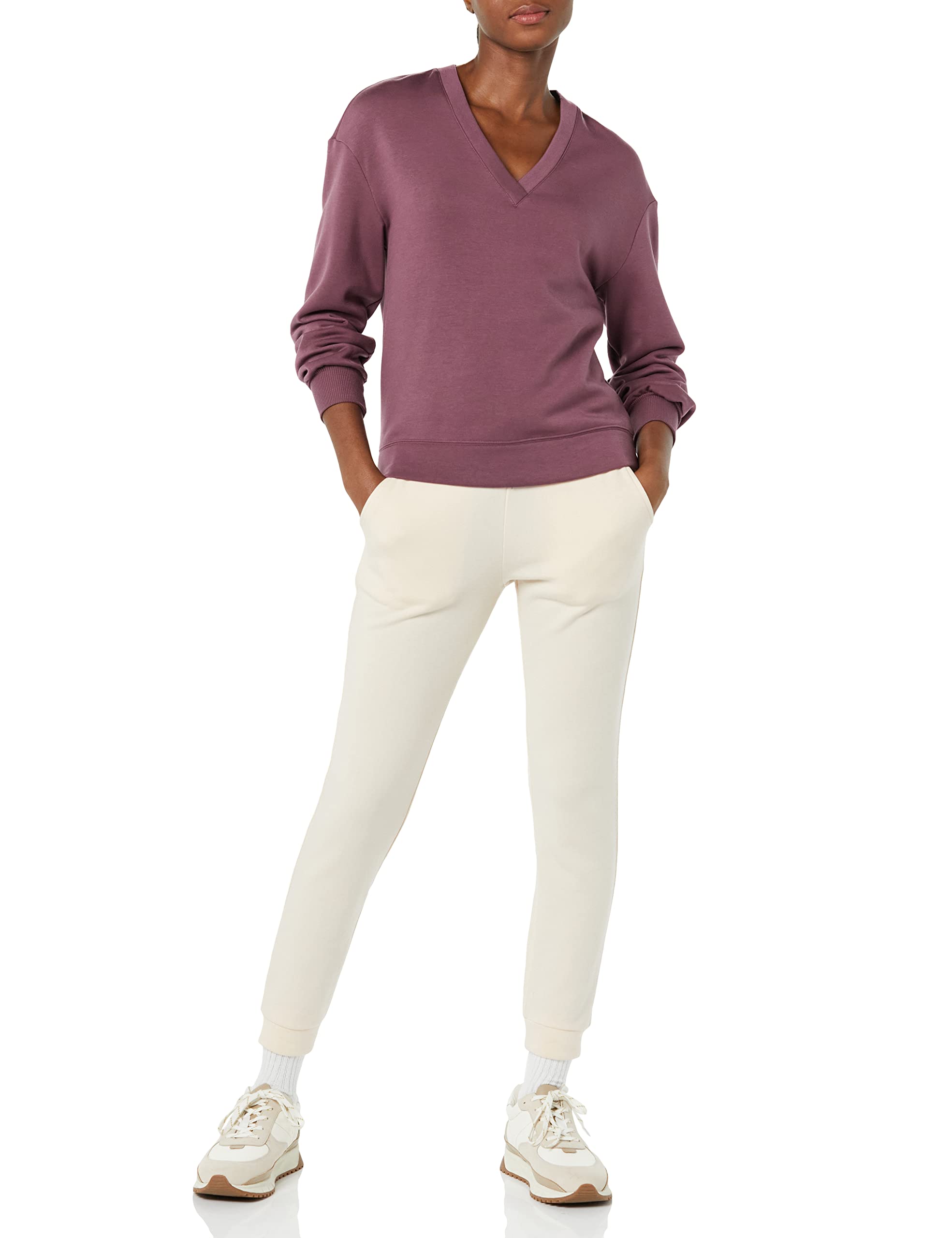 Amazon Aware Felpa in pile dalla vestibilità comoda con scollo a V (disponibile in taglie forti) Donna