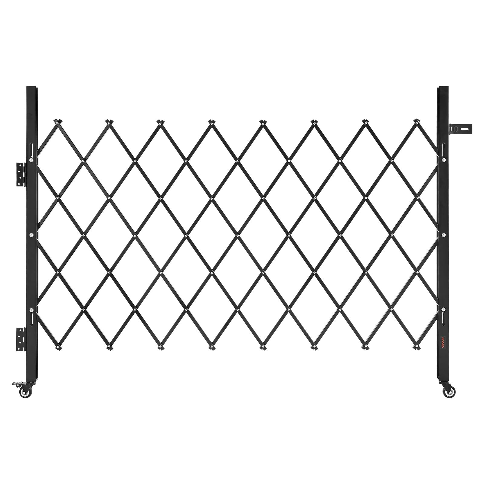 VEVOR Puerta de Seguridad Plegable Individual, Puerta Retráctil de Tijera de Acero 170 x 131 cm con Cerradura y Ruedas Giratorias de 360° para Seguridad de Entrada, Garaje, Almacén y Piscina