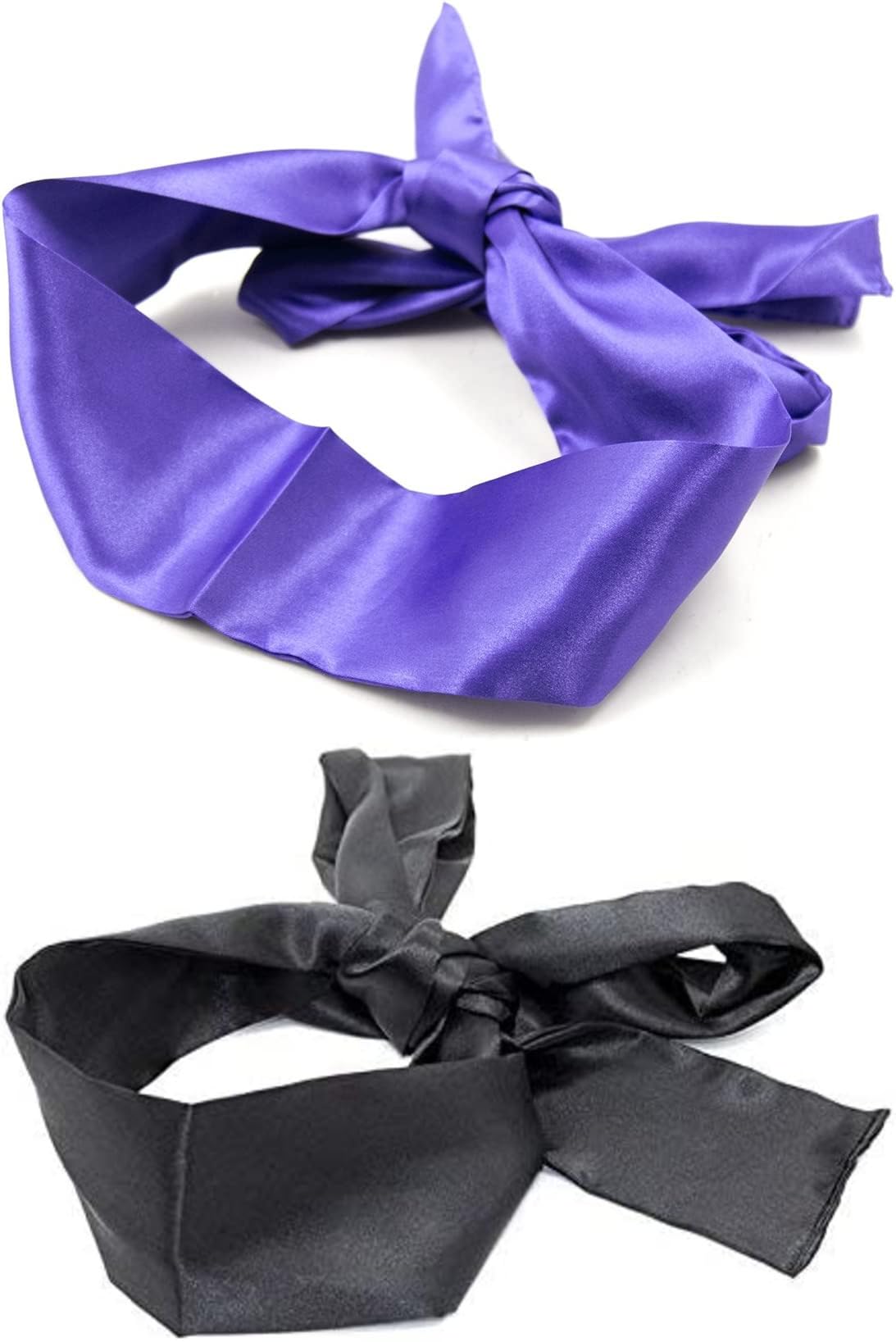 Satin Blindfold Eye Mask Band Blinder Sleeping Masks Sex Couple Games Love Tie (PACK OF 2)
