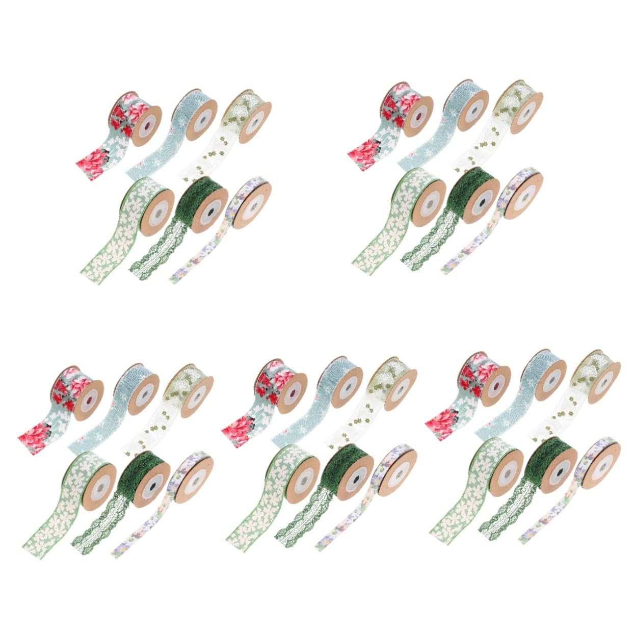 SHINEOFI 5 Set Pizzo Ribbon Decorazioni Casa Decorazioni Domestiche Addobbi Adorn Presente Nastro Nastro Artigianale Di Imballaggio Di Prua Poliestere 6 * 5