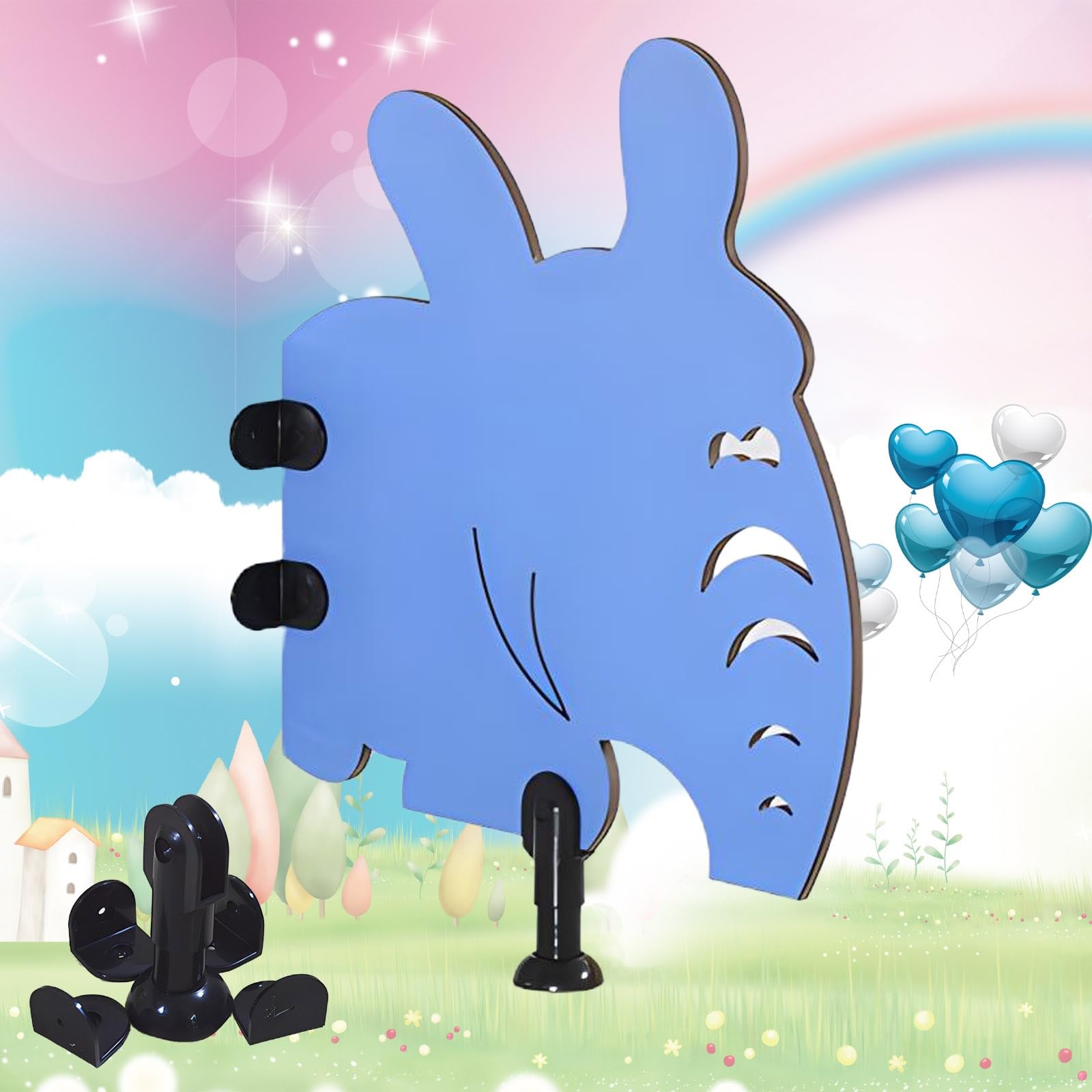 Children's Cartoon Urinal Partition Panel with Feet FloorMounted Bathroom Divider Yellow Urinal Screen for Kids 600x600mm Toilet Privacy Shield