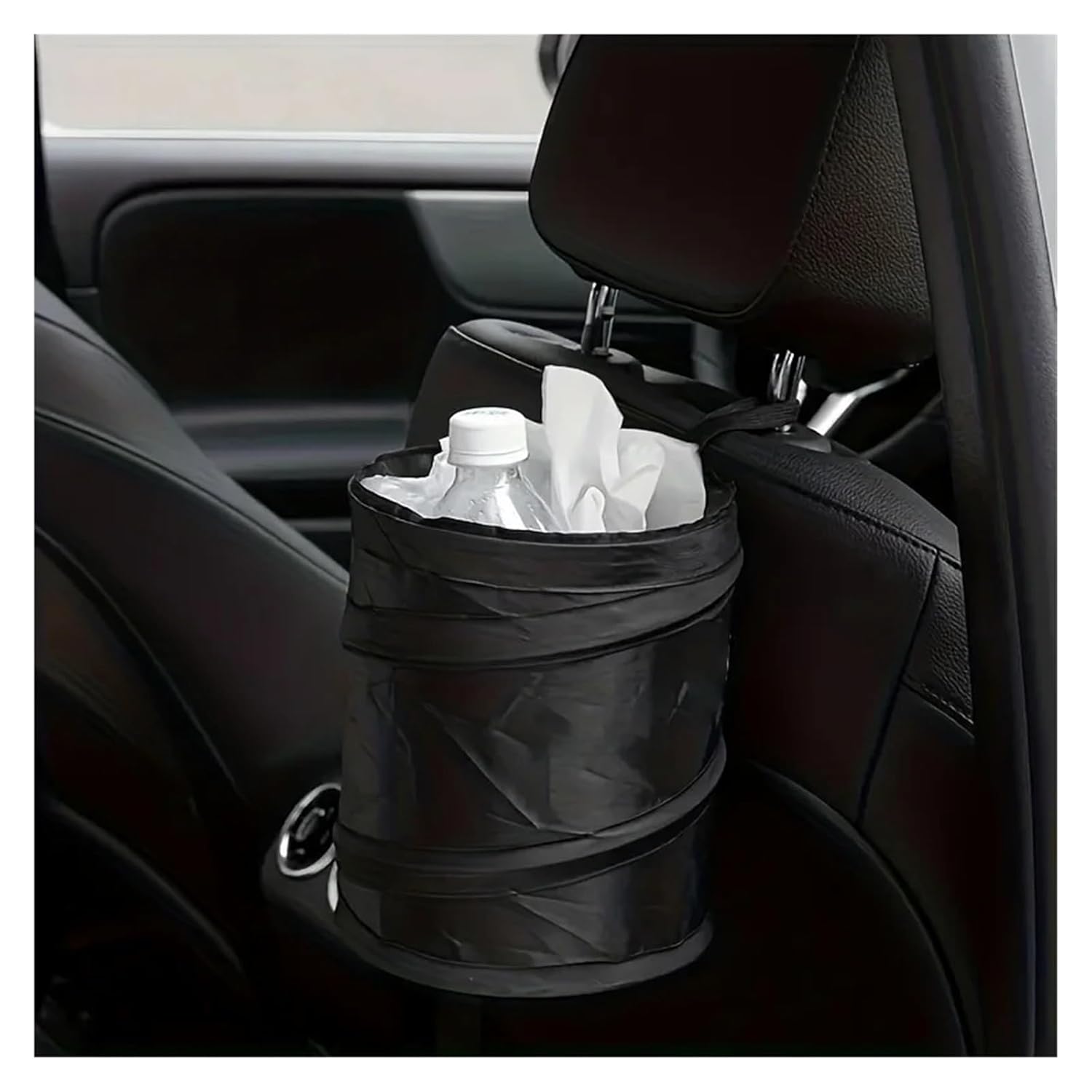 Car Trash Can Portable Foldable Hanging Car Storage Bucket Chair Back Oxford Cloth Storage Bag Trash Can 1pc