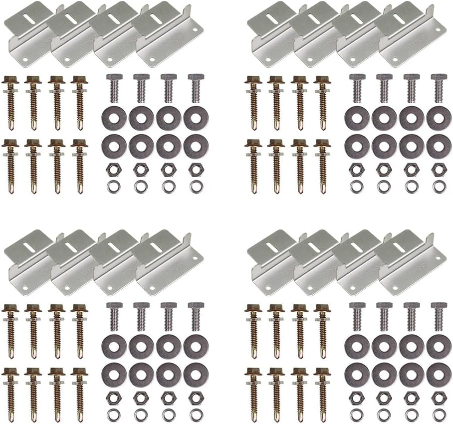 Renogy 4 Sets of Solar Panel Mounting Z Brackets Lightweight Aluminum Corrosion-Free Construction for RVs, Trailers, Boats, Yachts, Wall and Other Off Gird Roof Installation, 4 Count