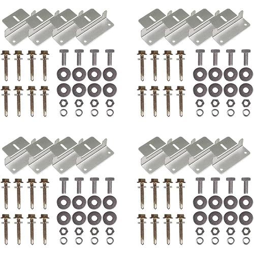 Renogy 4 Sets of Solar Panel Mounting Z Brackets Lightweight Aluminum Corrosion-Free Construction for RVs, Trailers, Boats, Yachts, Wall and Other Off Gird Roof Installation, 4 Count
