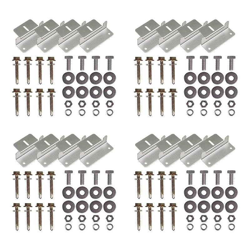 Kit com 4 conjuntos de suportes Z Renogy para montagem de painéis solares em alumínio
