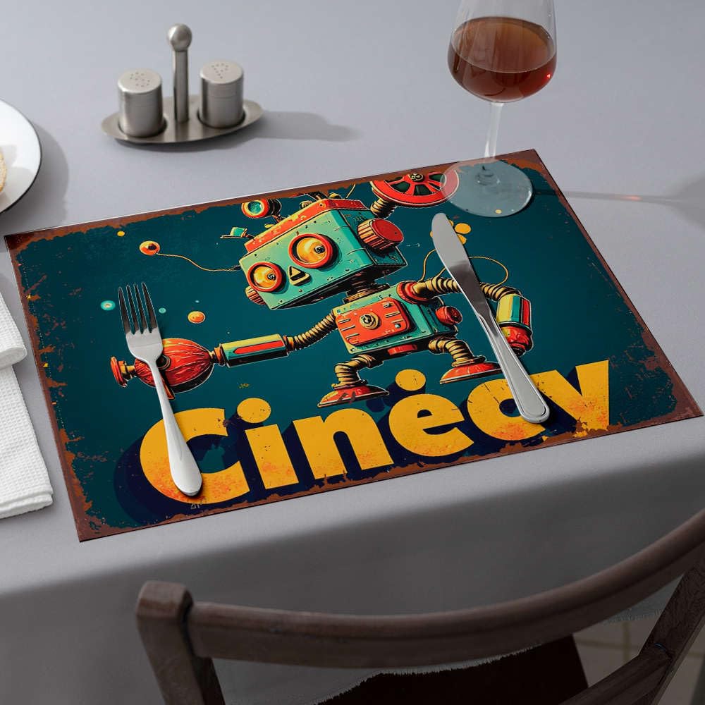 Sets de table robot Cinecy lavables pour en finir avec les taches