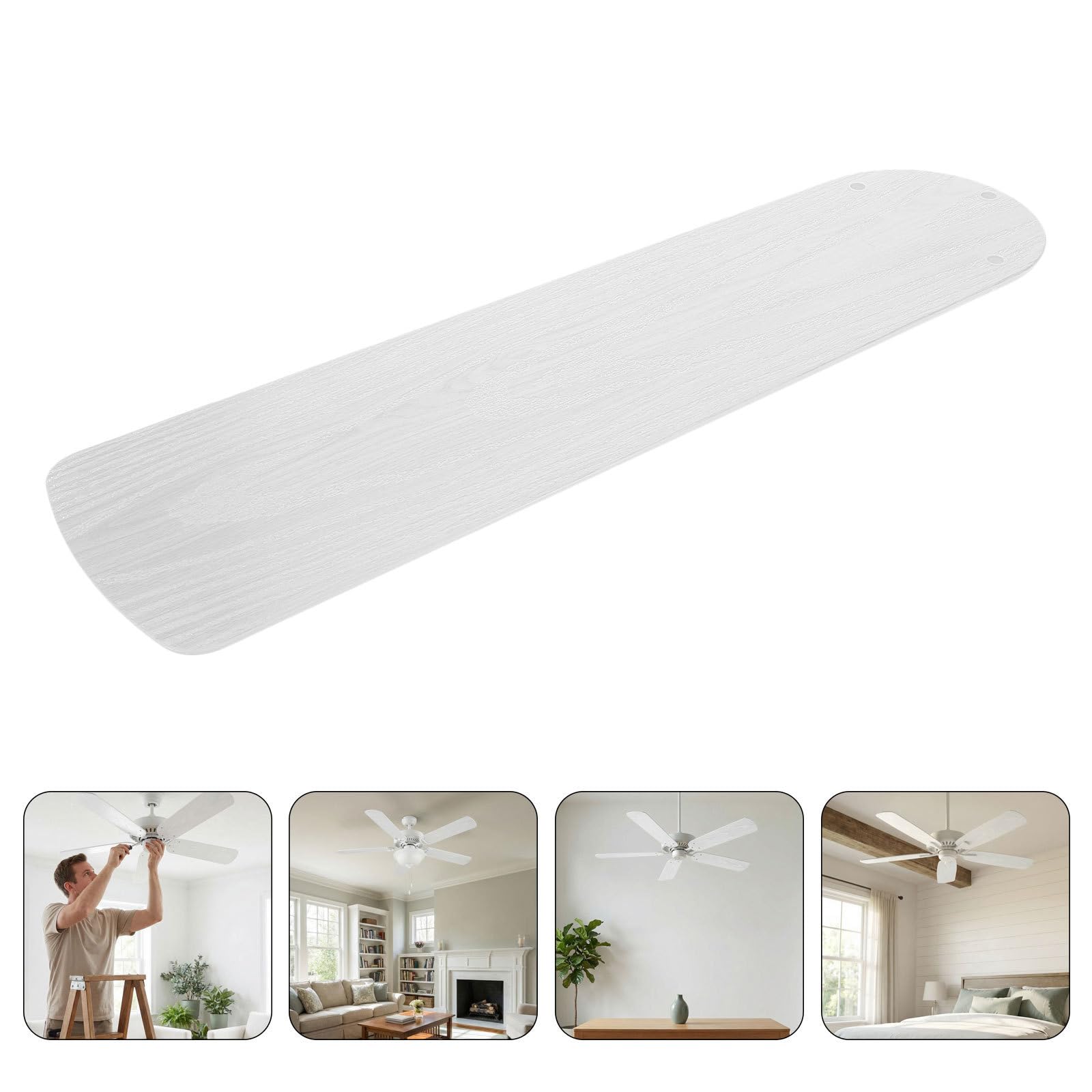 Operitacx 5 Pezzi Accessori per Ventilatori da Soffitto Pale in Plastica Bianco Resistenti All'usura per Ricambio Ventilatore Interno, per Vacanze Estive