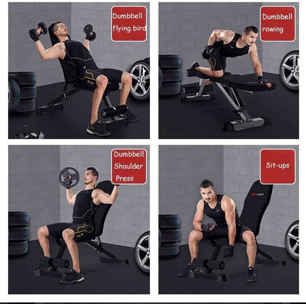 Foldable Adjustable Bench Utility Weight Bench Excercise Fitness Bench for Body Workout Strength Training Home Gym Weightlighting