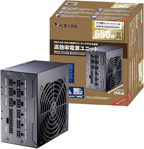 �d�����j�b�g 650W ATX �d�� 80 PLUS �S�[���h PC�d�� �t���v���O�C�� �t���b�g�P�[�u�� KRPW-GK650W/90+