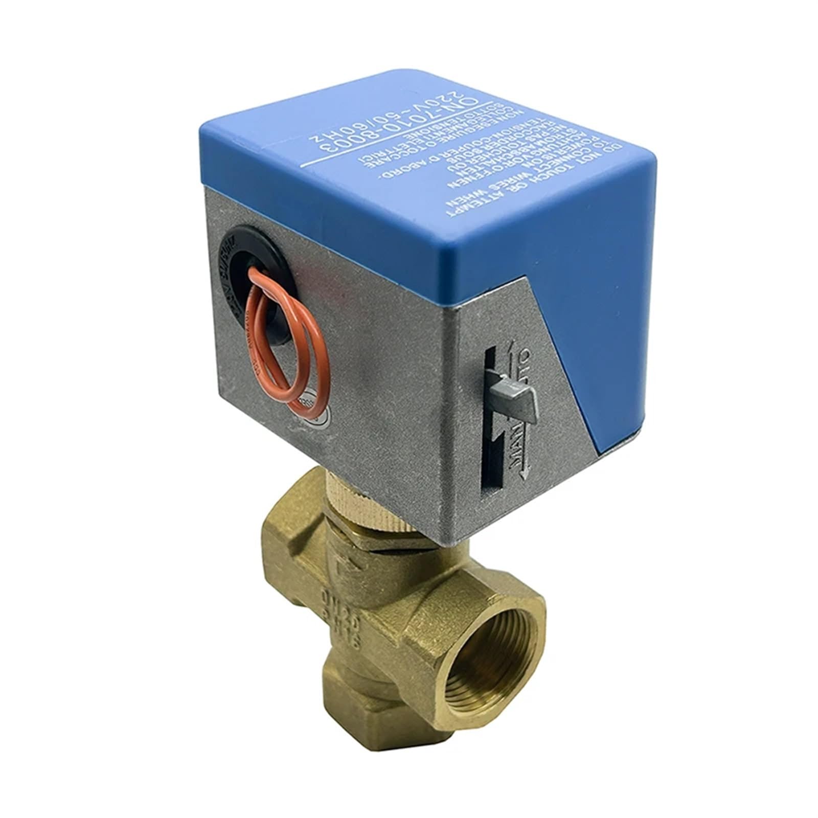 3-drogowy mosiężny zawór kulowy z napędem silnikowym AC220V | Elektryczny zawór odcinający do kondycjonowania gazu w klimakonwektorze(1inch)