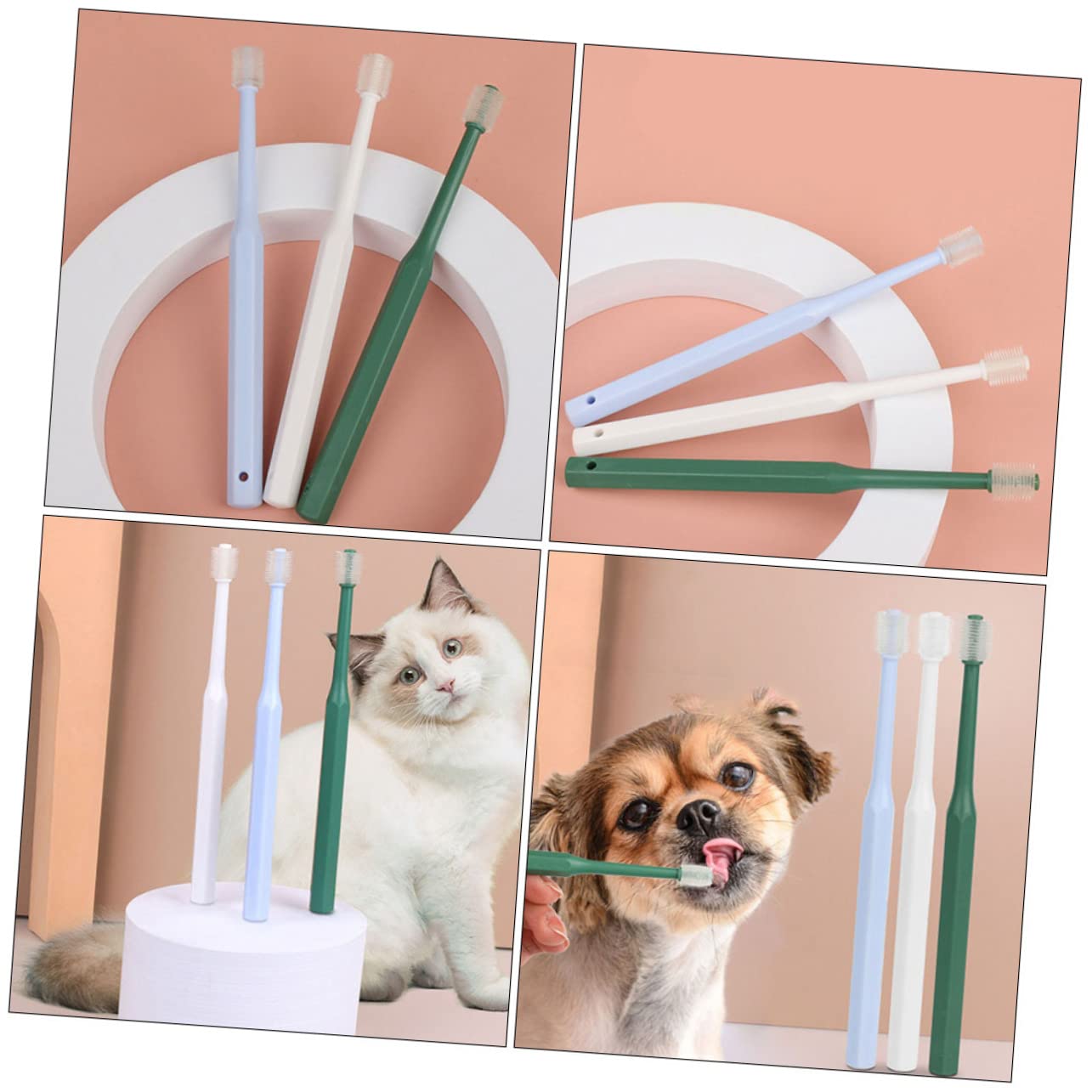 BESPORTBLE 8pezzi Spazzolino Per Animali Domestici Di Spazzolini Per Pulizia Orale Per Cuccioli e Gatti Design Compatto e Morbido Per Pulizia Delicata e Comfortevole