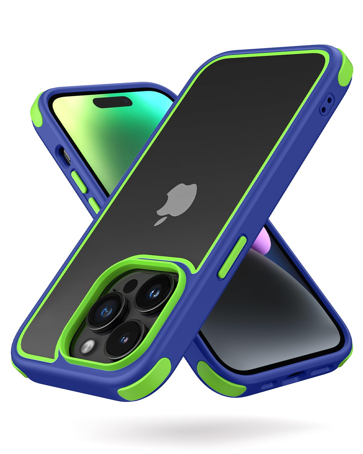 Cover MobNano Per IPhone 14 Pro Max - Colorata, Antiurto Livello Militare, Blu/verde